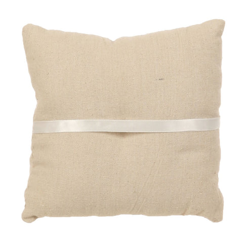 Khaki White Burlap Lace Decorated Ring Bearer Pillow - SophiasStyle.com